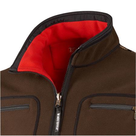 FLEECE HERREN HARKILA KAMKO WENDBAR - BRAUN/ROT