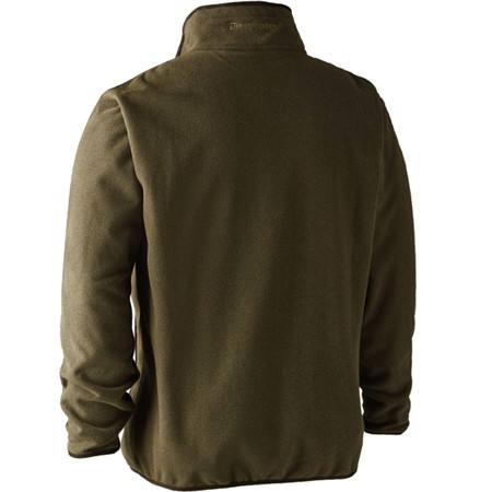 FLEECE TIL HERRE DEERHUNTER GAMEKEEPER BONDED FLEECE VENDBAR - KAKI/ORANGE
