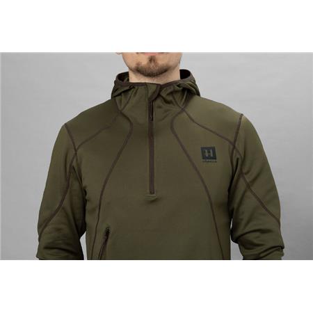 FLEECE TIL HERRE HARKILA DEER STALKER FULL-ZIP FLEECE HOODIE - PILGRØN