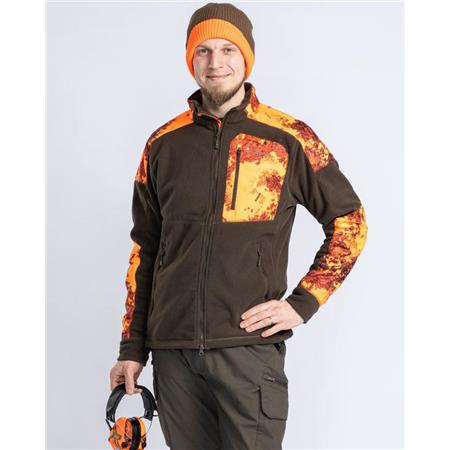 FLEECEJAKKE TIL MÆND PINEWOOD SMÅLAND HUNTERS CAMOU FLEECE - BRUN/STRATA BLAZE