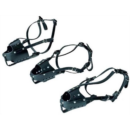 Focinheira Police De Couro Preto Para Cão Martin Sellier