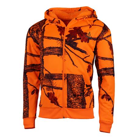 Geritste Hoodie Met Rits Junior Treeland Fire - Camo/Orange