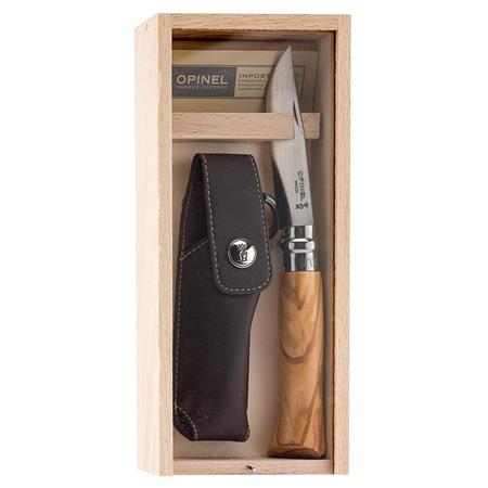 Geschenkset Mes Opinel Nummer 8 - Madera De Olivo - Olijfhout