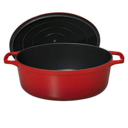 GIETIJZEREN KOOKPOT CHASSEUR OVALE - RUBIS