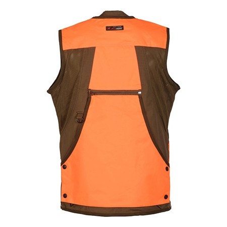 GILET CHASSE HOMME PROHUNT GROUSE - KAKI/ORANGE