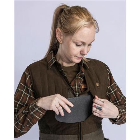 GILET FEMME PINEWOOD SHOOTING - SUEDE MARRON