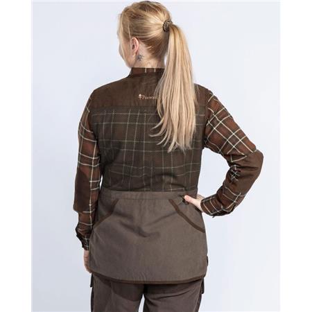 GILET FEMME PINEWOOD SHOOTING - SUEDE MARRON