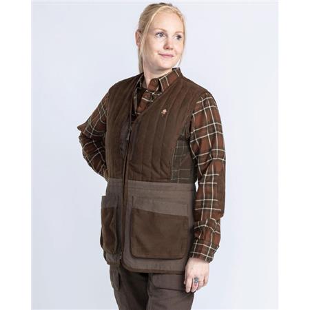 GILET FEMME PINEWOOD SHOOTING - SUEDE MARRON