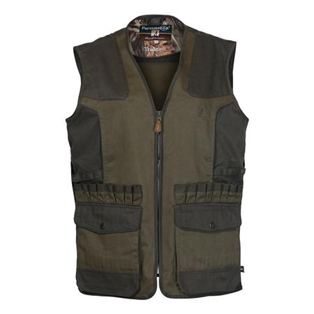 Gilet Homme Percussion Chasse Tradition Brode - Percussion - Kaki Clair