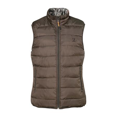 GILET HOMME PERCUSSION CHASSE WARM REVERSIBLE - WET/MARRON