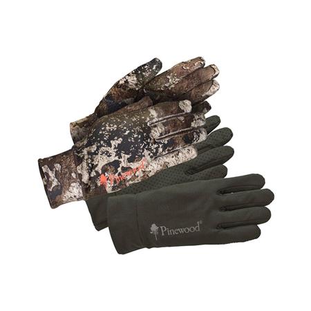 Guantes Pinewood Furudal Liner 2 Pack - Strata/Moss Green