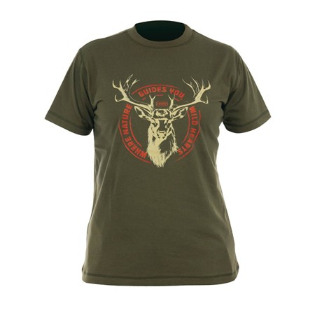 Γυναικείο Κοντομάνικο T-Shirt Hart Ground Deer - Ελιά