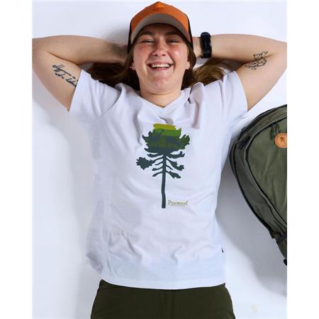 ΓΥΝΑΙΚΕΊΟ ΚΟΝΤΟΜΆΝΙΚΟ T-SHIRT PINEWOOD FINNVEDEN RECYCLED OUTDOOR - ΛΕΥΚΌ ΜΕΛΑΝΖΈ PINE TREE