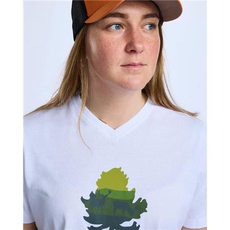 ΓΥΝΑΙΚΕΊΟ ΚΟΝΤΟΜΆΝΙΚΟ T-SHIRT PINEWOOD FINNVEDEN RECYCLED OUTDOOR - ΛΕΥΚΌ ΜΕΛΑΝΖΈ PINE TREE