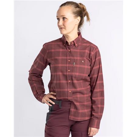 ΓΥΝΑΙΚΕΊΟ ΜΑΚΡΥΜΆΝΙΚΟ ΠΟΥΚΆΜΙΣΟ PINEWOOD VÄRNAMO FLANNEL W - ΜΠΌΡΝΤΟ