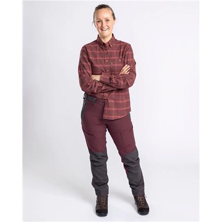 ΓΥΝΑΙΚΕΊΟ ΜΑΚΡΥΜΆΝΙΚΟ ΠΟΥΚΆΜΙΣΟ PINEWOOD VÄRNAMO FLANNEL W - ΜΠΌΡΝΤΟ
