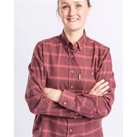 ΓΥΝΑΙΚΕΊΟ ΜΑΚΡΥΜΆΝΙΚΟ ΠΟΥΚΆΜΙΣΟ PINEWOOD VÄRNAMO FLANNEL W - ΜΠΌΡΝΤΟ