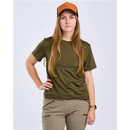 ΓΥΝΑΙΚΕΊΟ T-SHIRT ΜΕ ΚΟΝΤΆ ΜΑΝΊΚΙΑ PINEWOOD FUNCTION - MOSS GREEN