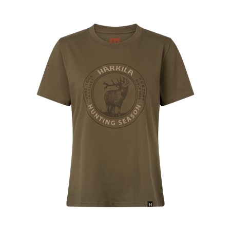Γυναικείο T-Shirt Με Κοντό Μανίκι Harkila Stag Badge S/S - Οξιά