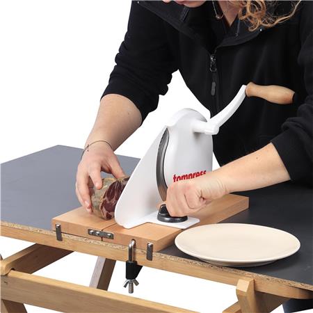 HANDMATIGE SNIJMACHINE TOM PRESS OPVOUWBAAR HOUTEN PLATEAU