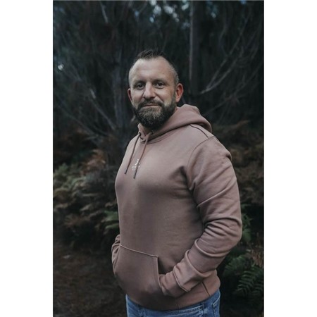 Hanorac Pentru Bărbați Le Pairon Bécassier Cu Glugă Broderie Dublă - Maro
