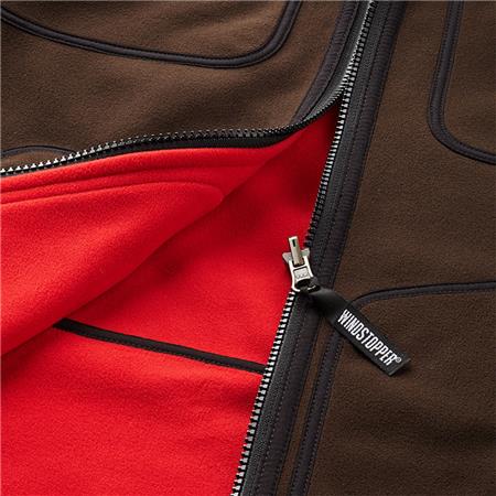 HEREN FLEECE HARKILA KAMKO OMKEERBAAR - MARRON/ROUGE