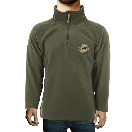 Heren Microfleece Sweater - Kaki Bartavel Oslo Solitair Micropolar - Caqui Microfleece - Kaki