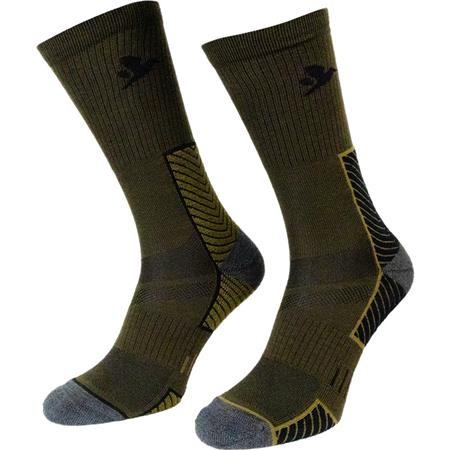 HERENSOKKEN SEELAND FIELD MERINO 2 PACK - PINE GREEN/MILITARY OLIVE