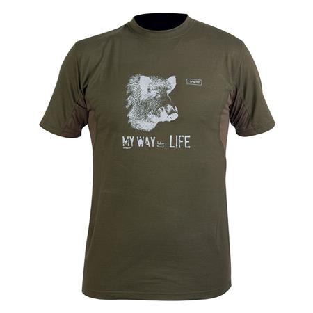 Herre Kortærmet T-Shirt Hart Branded Basurde - Khaki