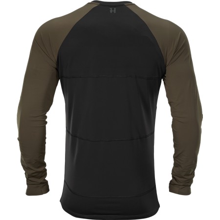 HERRE OPVARMET LANGÆRMET T-SHIRT HARKILA HEAT USB-C - WILLOW GREEN/SORT