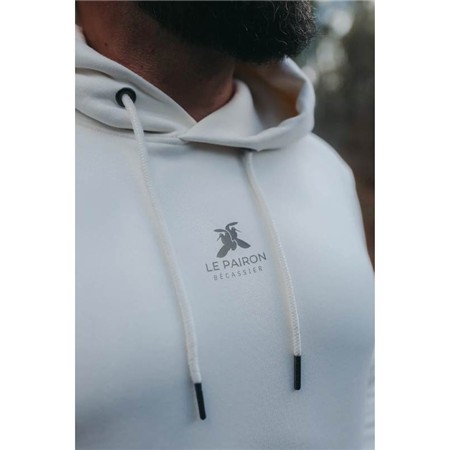 HERRE-SWEATSHIRT LE PAIRON BÉCASSIER MED HÆTTE - ELFENBEN