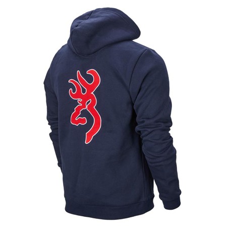 HERRE-SWEATSHIRT MED LYNLÅS BROWNING SNAPSHOT - BLÅ - EKSKLUSIV HOS CHASSEUR.COM