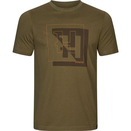 Herre T-Shirt Med Korte Ærmer Harkila H-Logo S/S - Mørk Oliven