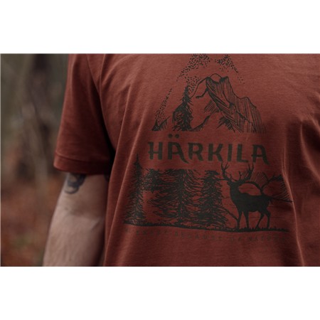 HERRE T-SHIRT MED KORTE ÆRMER HARKILA LOGO MC WILDBOAR - SKOVNAT