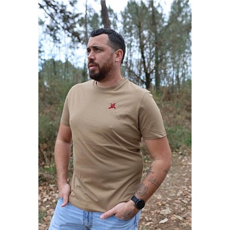 Herre T-Shirt Med Korte Ærmer Le Pairon Bécassier 2025 Logo I Bordeaux Og Beige