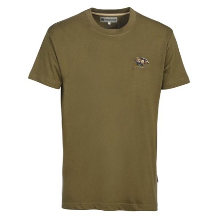 Herre T-Shirt Med Korte Ærmer Percussion Brode - Vildsvin - Khaki