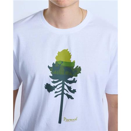 HERRE T-SHIRT MED KORTE ÆRMER PINEWOOD FINNVEDEN RECYCLED OUTDOOR - HVID MELANGE PINE TREE