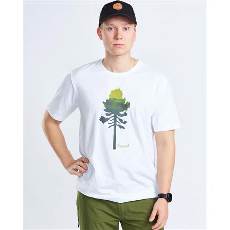 HERRE T-SHIRT MED KORTE ÆRMER PINEWOOD FINNVEDEN RECYCLED OUTDOOR - HVID MELANGE PINE TREE