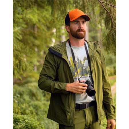 HERRE T-SHIRT MED KORTE ÆRMER PINEWOOD FINNVEDEN RECYCLED OUTDOOR - SKOVGRÅ