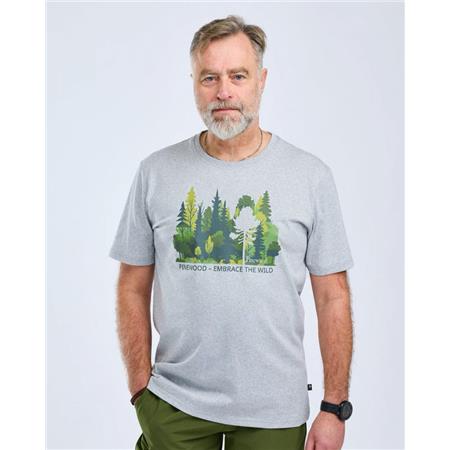 HERRE T-SHIRT MED KORTE ÆRMER PINEWOOD FINNVEDEN RECYCLED OUTDOOR - SKOVGRÅ