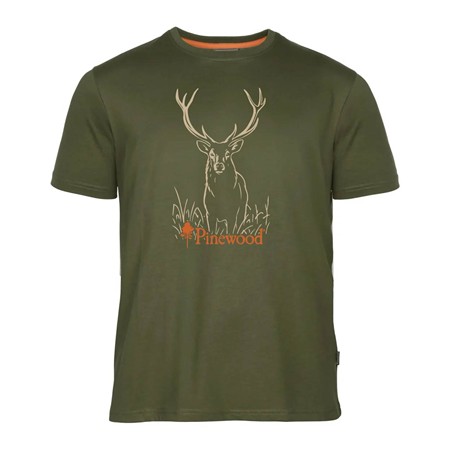 Herre T-Shirt Med Korte Ærmer Pinewood Red Deer - Grøn