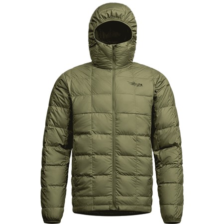 Herrejakke Sitka Microdown Hooded - Olivengrøn