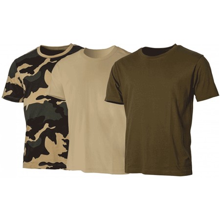 Herren-Kurzarm-T-Shirt Treeland - Beige/Khaki/Forest - 3Er Pack