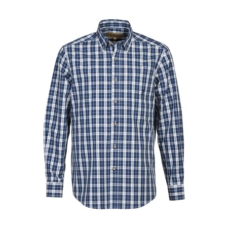 Herren Langarmhemd Percussion Dorset - Marineblau/Weiß