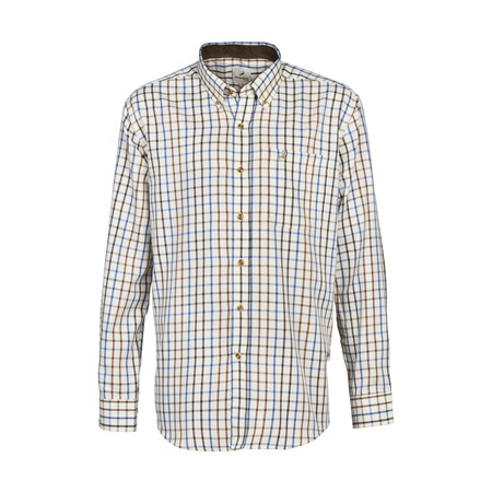 Herren-Langarmhemd Prohunt Villemy - Blau/Braun/Ibex