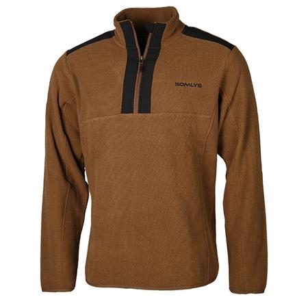 Herren Pullover Somlys 152 Col Montant Zippé - Marron