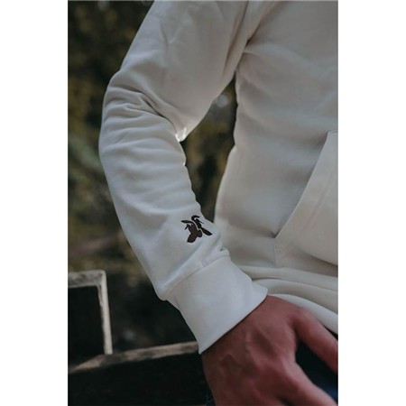 HERREN-SWEATSHIRT LE PAIRON BÉCASSIER MIT KAPUZE DOPPELTE STICKEREI - ELFENBEIN