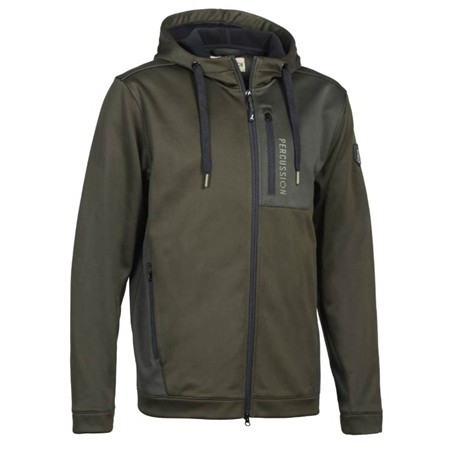 Herren-Sweatshirt Percussion À Capuche Zippé - Khaki