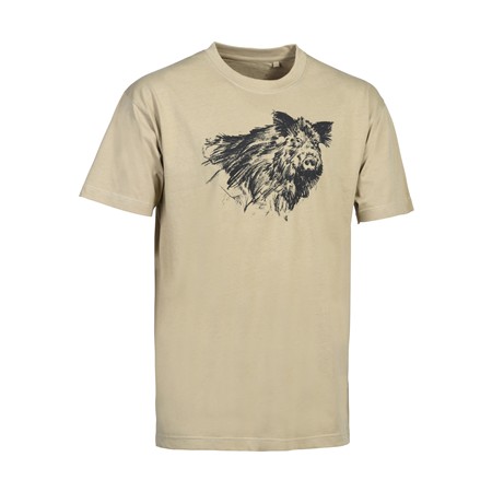 Herren-T-Shirt Mit Kurzen Ärmeln Prohunt Big Game Wildschwein - Beige