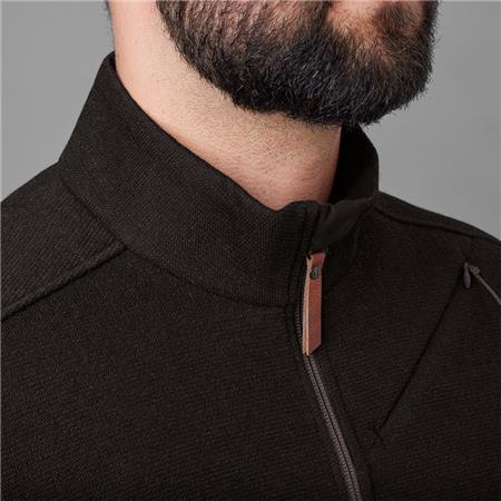 HERREPULLOVER HARKILA METSO FULL ZIP - BRUN